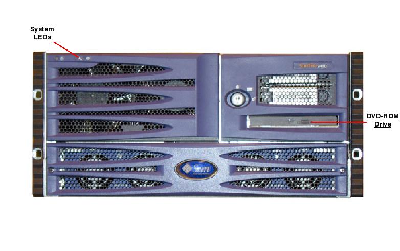 Sun Fire V490, RoHS:YL Front Callout