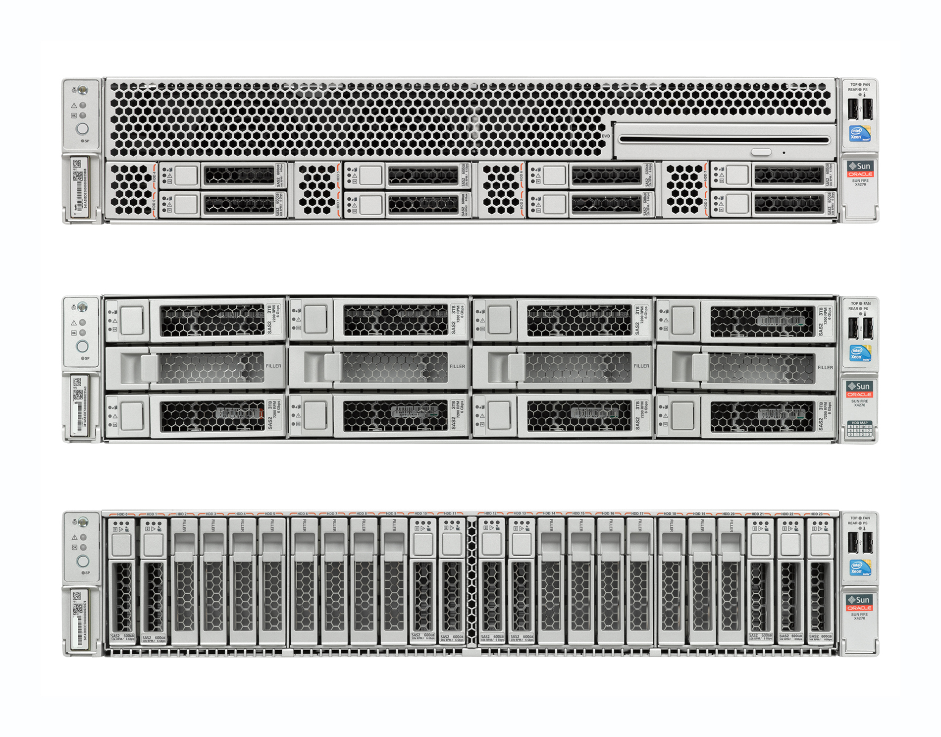 Sun Server X3-2L / Sun Fire X4270 M3 Front Zoom